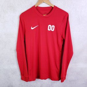 Nike Dri-Fit Long Sleeve Soccer Jersey Shirt Red